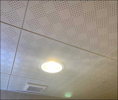 Perforated aluminum panels for ceiling