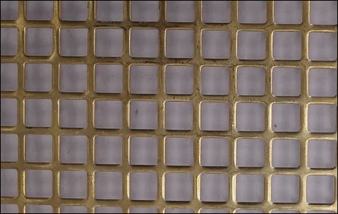 1/4 inch square hole perforated copper for architectural uses