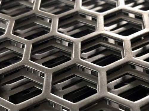 Honeycomb perforated sheet metal 0.125 inch thick 0.25 inch hexagonal holes for air ventilation