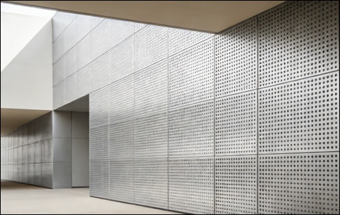 Metal perforated acoustical sheets 4'x8' for wall cladding
