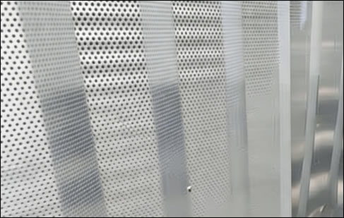 Perforated metal acoustic panels round hole staggered