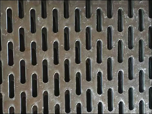 Slot perforated metal panels for stair and balcony guard railing